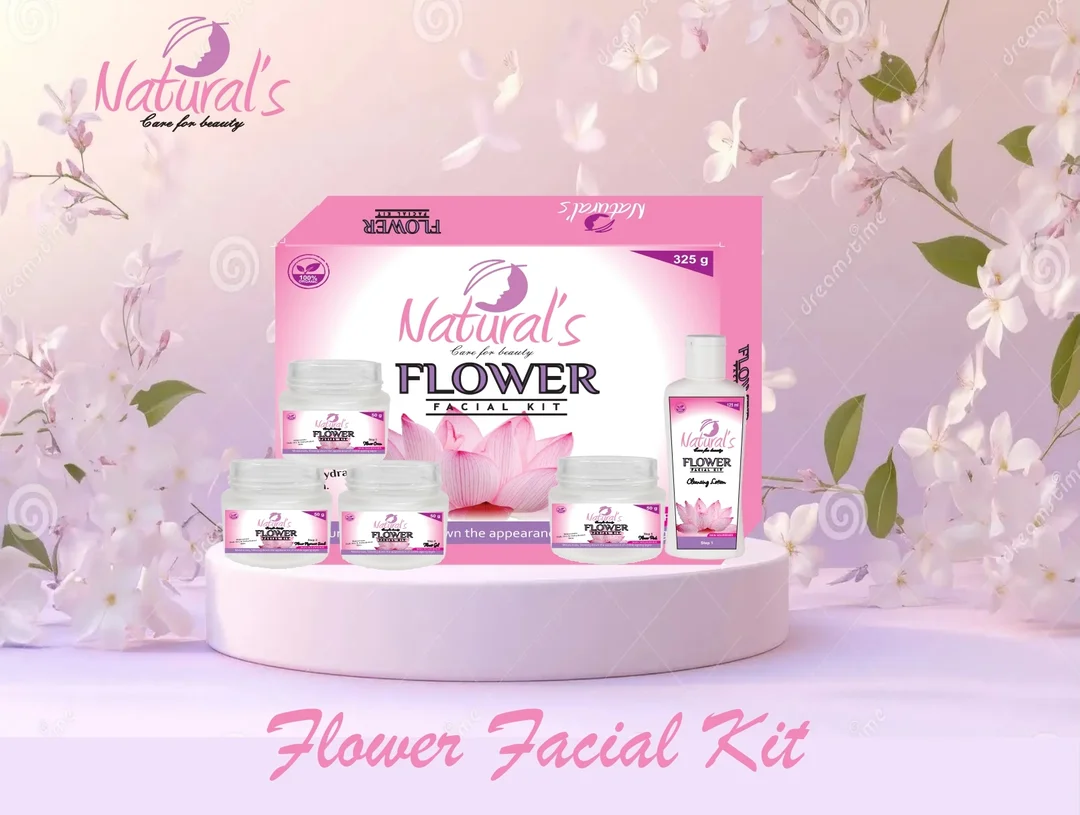Natural’s Care Flower Beauty Kit 325gm Flower Facial Kit for Men Women All Skin Types | Flower Facial Kit for Fresh Glowing Skin | Home Facial Kit for Brightening & Nourishing Skin image 3