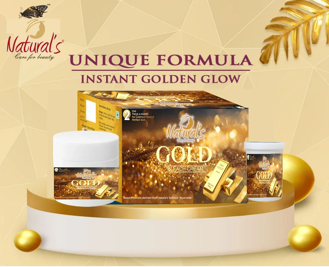 Natural’s Care For Beauty Gold Bleach Cream 60gm Pack of 2 All Skin Type Lightens Facial Hair Brightening Glow Fairness Gel Cream Bleach Kit for Women |Men India image 5