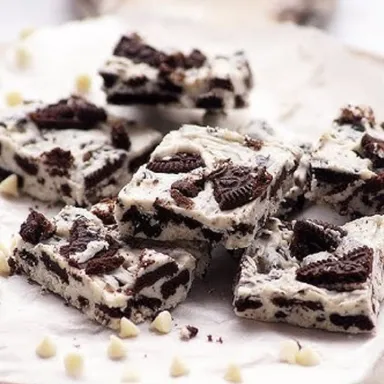 Creamy Oreo Cookies and Cream Fudge Squares Rich Sweet Dessert Bar Treats Premium Snack Bites Gift Box Indian Dessert Crave Bars thumbnail 3