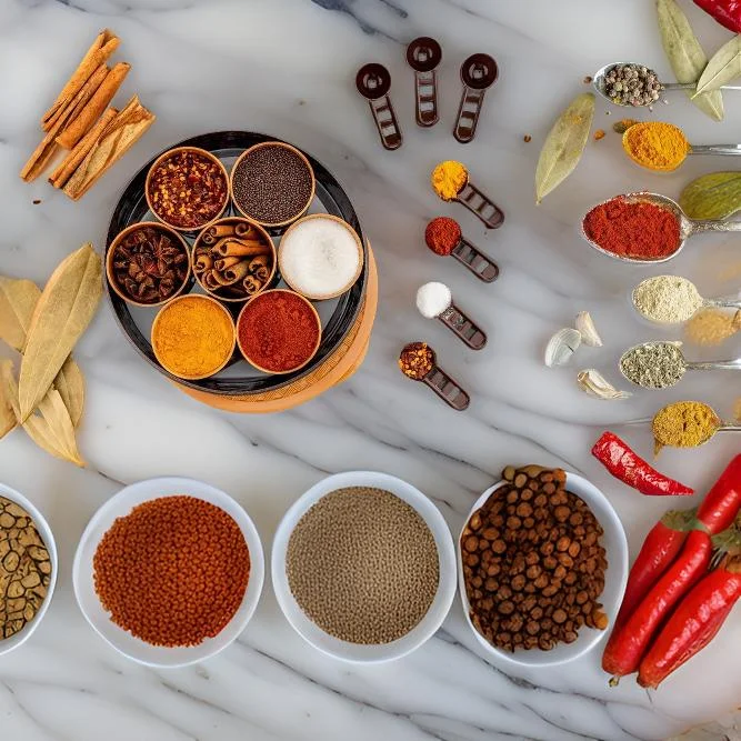 Round 7 Section Masala Box & Storage Container | 7-in-1 Spice Dabba Organizer for Kitchen | Multipurpose Dry Fruit Pickle Spice Container with Compartments image 2