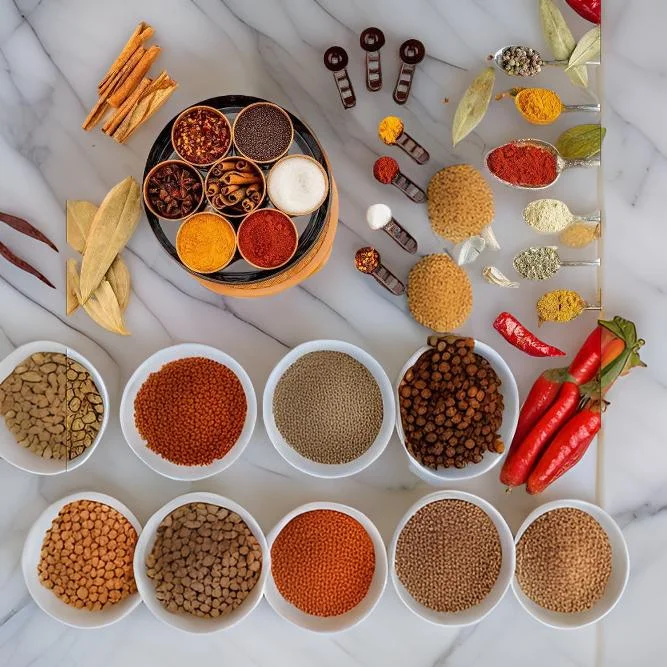 Round 7 Section Masala Box & Storage Container | 7-in-1 Spice Dabba Organizer for Kitchen | Multipurpose Dry Fruit Pickle Spice Container with Compartments image 3