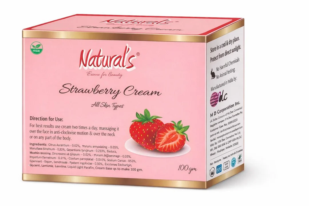 Natural's Care for Beauty Strawberry Cream for Glowing Skin, Moisturising Face and Body Cream, Strawberry Scented Skin Brightening Lotion, 100g |200g, Best for Dry Skin, Daily Use image 8