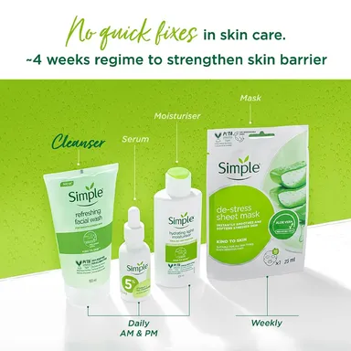 Simple Kind to Skin Refreshing Facial Wash 100 ml – 100% Soap-Free Gel Cleanser with Pro-Vitamin B5 & Vitamin E for All Skin Types (Gentle, Hydrating, Dermatologist Tested) thumbnail 5