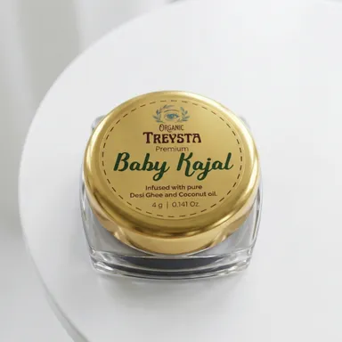 Treysta Premium Baby Kajal 4g with Pure Cow Ghee and Coconut Oil for Infants Smudge Proof Natural Organic Eye Nourishment Kajal for Newborns thumbnail 1