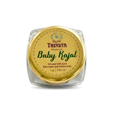 Treysta Premium Baby Kajal 4g with Pure Cow Ghee and Coconut Oil for Infants Smudge Proof Natural Organic Eye Nourishment Kajal for Newborns thumbnail 3