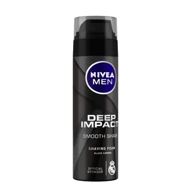 NIVEA MEN Deep Impact Smooth Shave Shaving Foam 200ml – Black Carbon Formula for Comfortable, Close Shaving Experience thumbnail 1