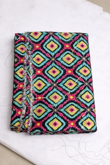 Unstitched Cotton Silk Blouse Piece | 1 Metre | Multicolor Geometric Print | Saree Blouse Material thumbnail 0