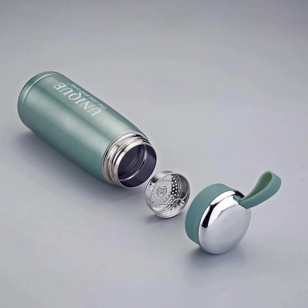 Stainless Steel Vacuum Insulated Water Bottle 350ml Green Leakproof Lid Portable Double Wall Eco Friendly Thermo Flask for Travel Office Kids Hot Cold Drinks image 2