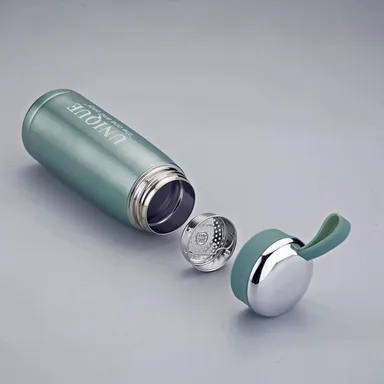 Stainless Steel Vacuum Insulated Water Bottle 350ml Green Leakproof Lid Portable Double Wall Eco Friendly Thermo Flask for Travel Office Kids Hot Cold Drinks thumbnail 1