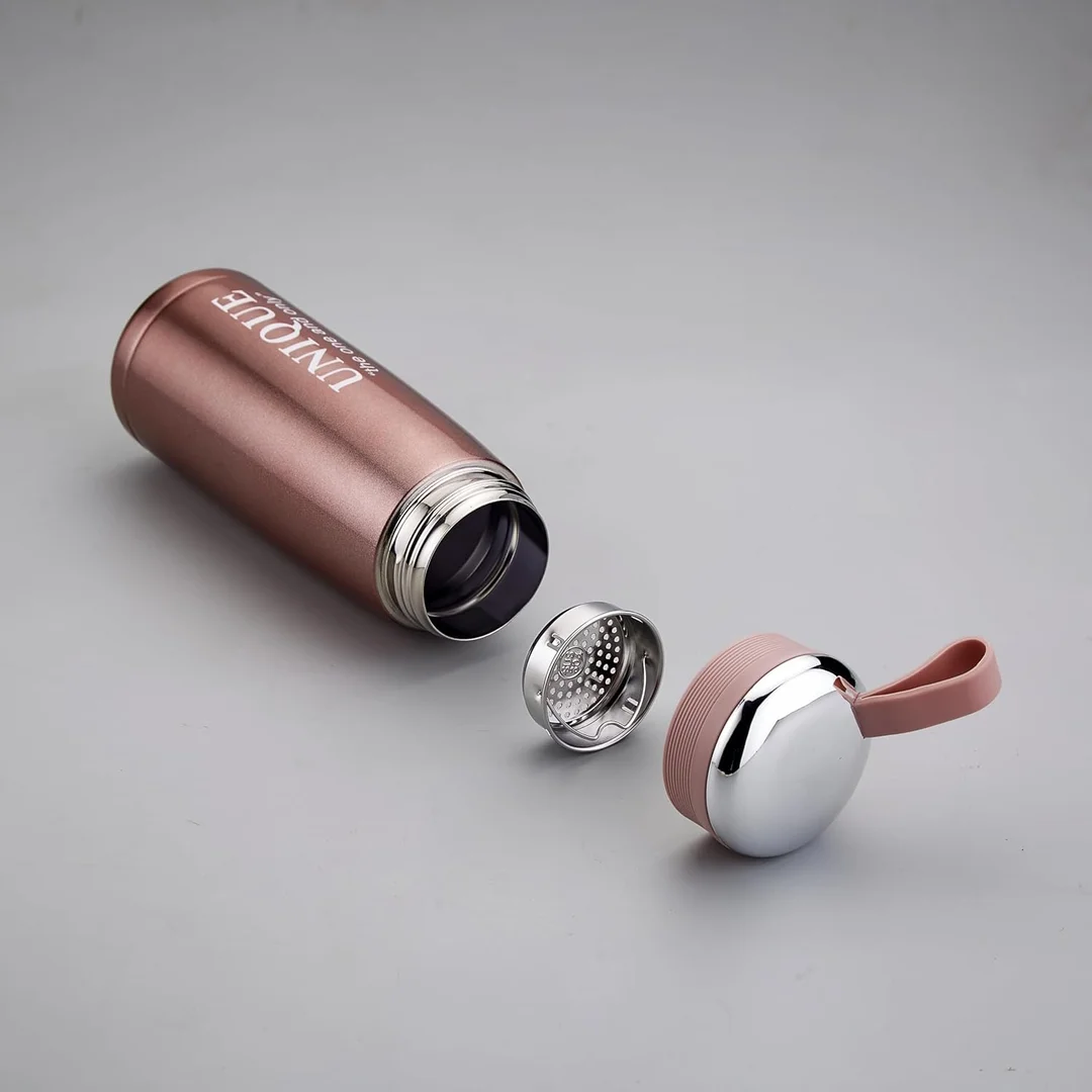 UNIQUE 200 ml Stainless Steel Vacuum Insulated Flask Bottle for Hot and Cold Drinks Travel Office Kids Leak Resistant Pink Metal Water Bottle image 1