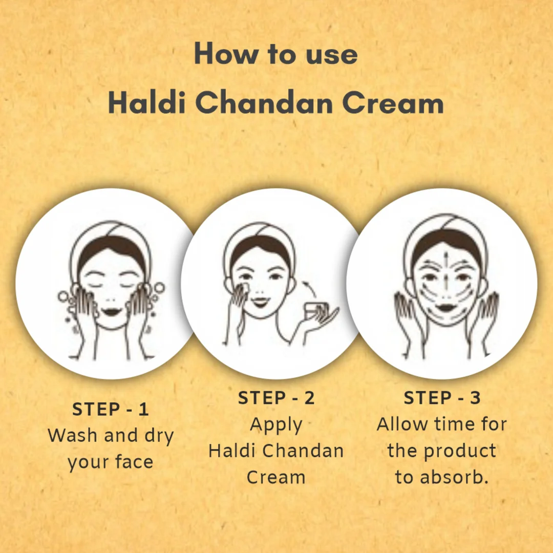 Harbicious Haldi Chandan Fairness Cream for All Skin Types | Brightening & Nourishing Cream with Turmeric & Sandalwood | Reduces Dark Spots | Hydrates Skin | Enhances Radiance (Pack of 50g) image 4