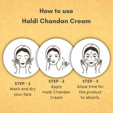 Harbicious Haldi Chandan Fairness Cream for All Skin Types | Brightening & Nourishing Cream with Turmeric & Sandalwood | Reduces Dark Spots | Hydrates Skin | Enhances Radiance (Pack of 50g) thumbnail 3