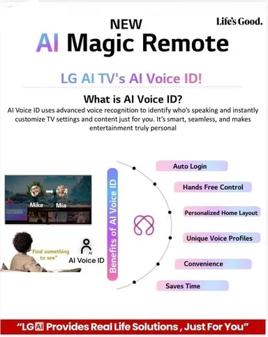 LG Original AI Magic Remote Control MR25GA for All LG TVs OLED QNED UHD LED LCD Smart TV Bluetooth Voice Pointer Alexa Control Smart Remote India thumbnail 2