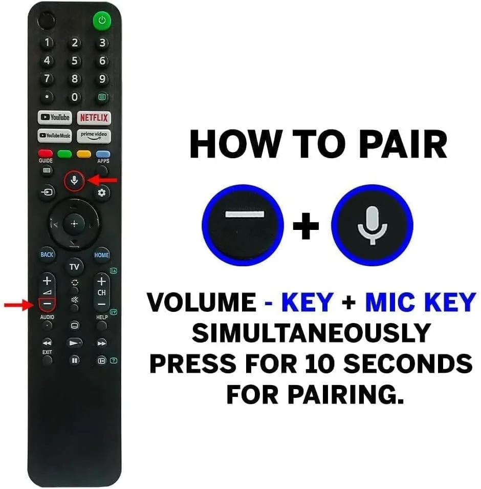 Premium Bluetooth Voice Command Remote Control Compatible with Sony Bravia RMF-TX520P | Works with A80J X80J X85J X90J X95J Series Smart 4K Google TV LED UHD TVs with 2 AAA Batteries Included image 2