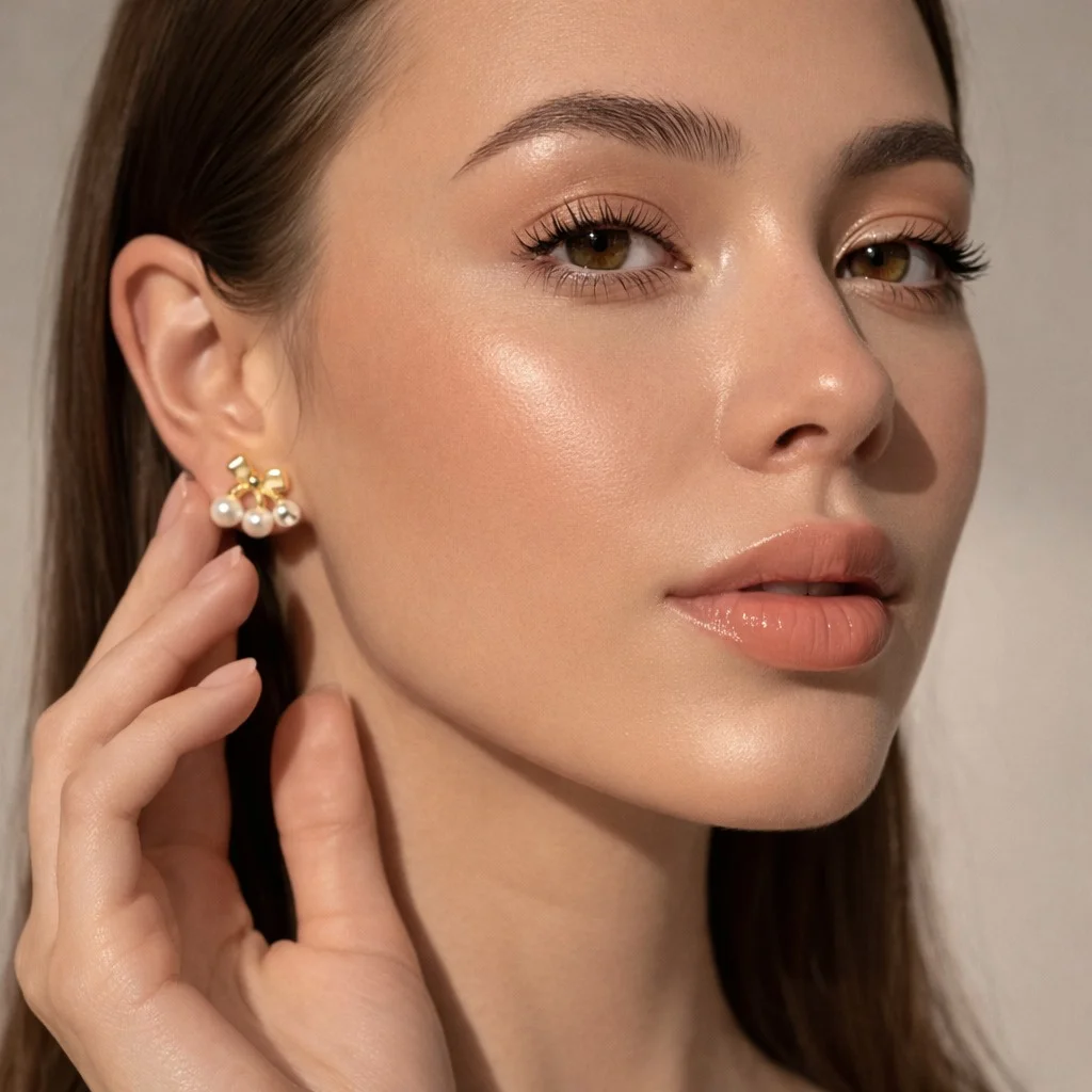 Floral Design Imitation Pearl Drop Earrings for Women Daily Wear Lightweight Fashion Jewellery image 4