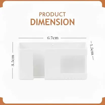 Wall-Mounted Remote & Mobile Holder Organizer Rack for TV, AC, Smartphone, Charger, Multipurpose Storage, Space-Saving Home & Office Use in India image 3