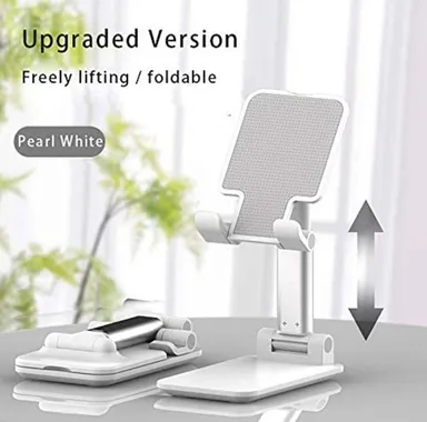 UNIQUE GOODS HAVEN Adjustable Foldable Mobile Phone Stand Holder for Desk & Office | Universal Smartphone Tablet Holder, 360° Rotation, Adjustable Angle, Anti-Slip Stable Base – Best Hands-Free Viewing & Video Calls Stand thumbnail 1