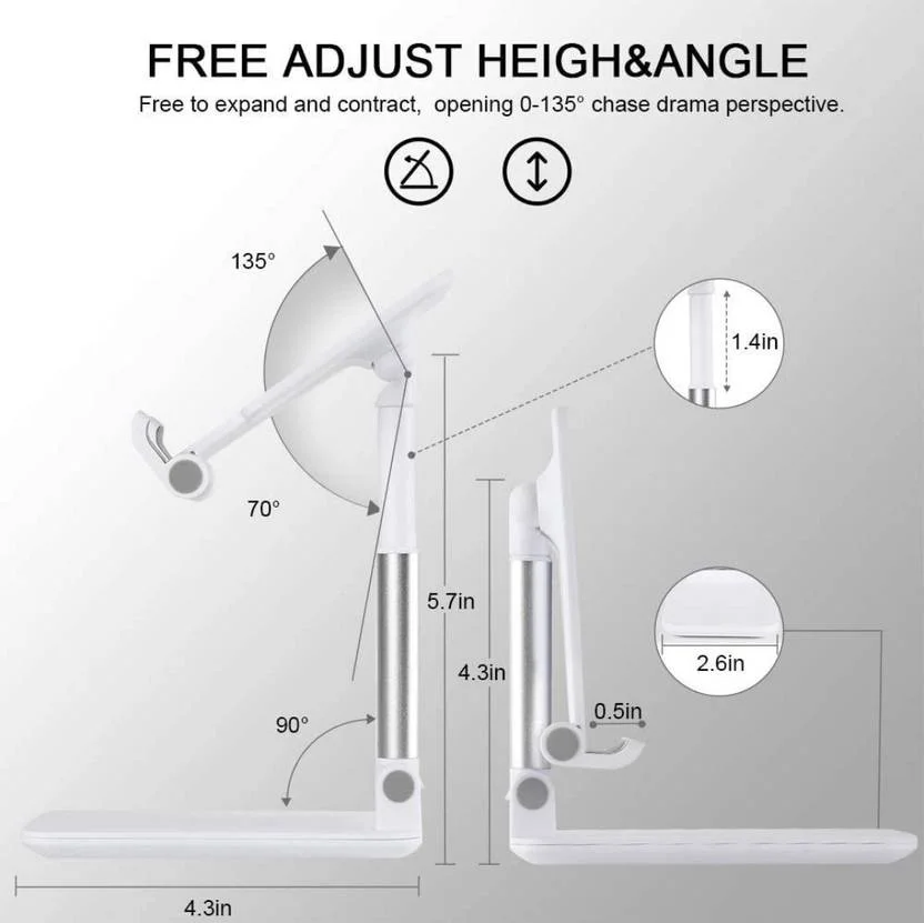 UNIQUE GOODS HAVEN Adjustable Foldable Mobile Phone Stand Holder for Desk & Office | Universal Smartphone Tablet Holder, 360° Rotation, Adjustable Angle, Anti-Slip Stable Base – Best Hands-Free Viewing & Video Calls Stand image 3