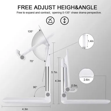 UNIQUE GOODS HAVEN Adjustable Foldable Mobile Phone Stand Holder for Desk & Office | Universal Smartphone Tablet Holder, 360° Rotation, Adjustable Angle, Anti-Slip Stable Base – Best Hands-Free Viewing & Video Calls Stand thumbnail 2