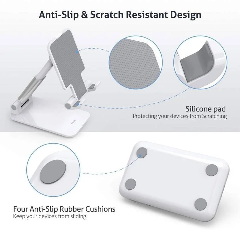 UNIQUE GOODS HAVEN Adjustable Foldable Mobile Phone Stand Holder for Desk & Office | Universal Smartphone Tablet Holder, 360° Rotation, Adjustable Angle, Anti-Slip Stable Base – Best Hands-Free Viewing & Video Calls Stand image 4
