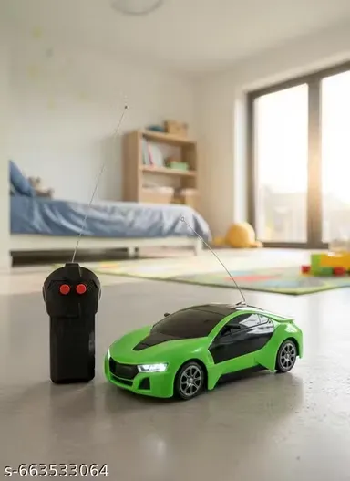 Fast Modern Remote Control Racing Car for Kids Age 4+, 1:20 Scale Electric RC Sports Vehicle with Forward, Backward, Stop Functions, High-Speed Toy Car, Green Plastic Body, LED Lights – Perfect Gift for Boys & Girls thumbnail 1