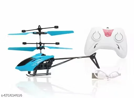 “Remote Control Helicopter Drone for Kids and Adults – Mini RC Flying Toy with USB Rechargeable Battery, Indoor Outdoor Fun, Blue Lightweight Plastic” image 2
