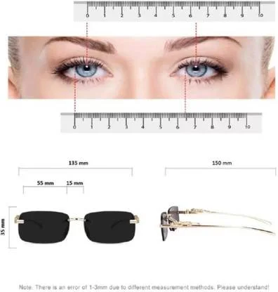 UV Protection Rectangular Riding Sunglasses for Men and Women Black Lightweight Anti Glare Bike Driving Goggles 54mm Frame image 3