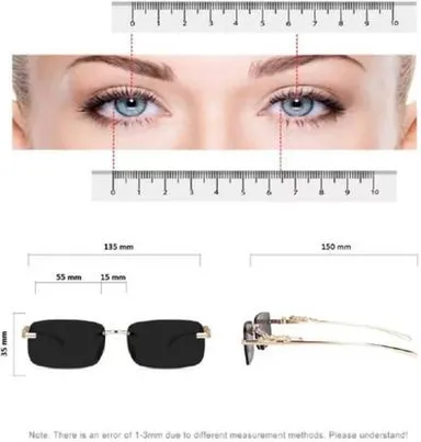UV Protection Rectangular Riding Sunglasses for Men and Women Black Lightweight Anti Glare Bike Driving Goggles 54mm Frame thumbnail 2