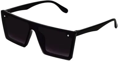 UV Protection Rectangular Sunglasses Size 54 for Men and Women Black Full Rim Lightweight Frame with Anti Glare Lenses for Daily Outdoor Use thumbnail 3
