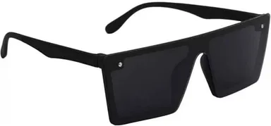 UV Protection Rectangular Sunglasses Size 54 for Men and Women Black Full Rim Lightweight Frame with Anti Glare Lenses for Daily Outdoor Use thumbnail 0