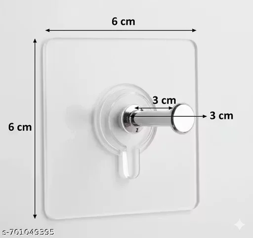 “Pack of 20 Strong Adhesive Wall Hooks for Home, Kitchen, Bathroom – Transparent Plastic Self-Adhesive Hangers for Keys, Towels, Utensils, Multi-Purpose Wall Mount Hooks” image 2