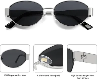 Premium Black Oval UV Protection Sunglasses 54 Size for Men & Women Gradient Lens UV400 Polarised Stylish Eyewear Casual & Outdoor Eye Protection Shades  thumbnail 6