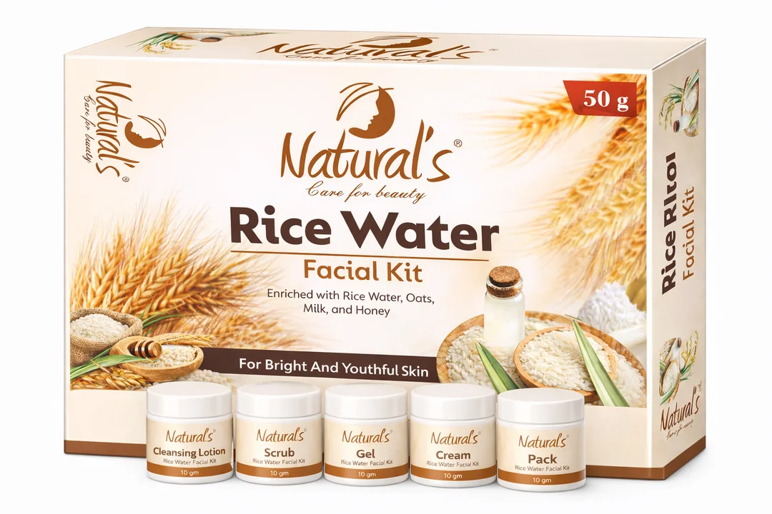 Natural’s Care For Beauty Rice Water Facial Kit 60 g – All Skin Types Skin Brightening Hydrating Spa Kit for Glowing Complexion At Home image 1