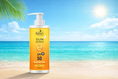 Natural's Care For Beauty Sunscreen Vitamin C & E With SPF-50 (With Glow) 200ml Pack Of 1 thumbnail 1
