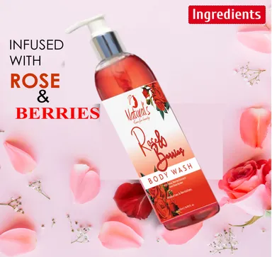 Natural's Care For Beauty Rose & Berries Body Wash 500ml | Hydrating & Nourishing Body Cleanser with Natural Rose |Berry Extracts for Soft| Smooth Skin | Paraben & Sulfate-Free thumbnail 2
