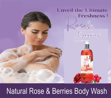 Natural's Care For Beauty Rose & Berries Body Wash 500ml | Hydrating & Nourishing Body Cleanser with Natural Rose |Berry Extracts for Soft| Smooth Skin | Paraben & Sulfate-Free thumbnail 3