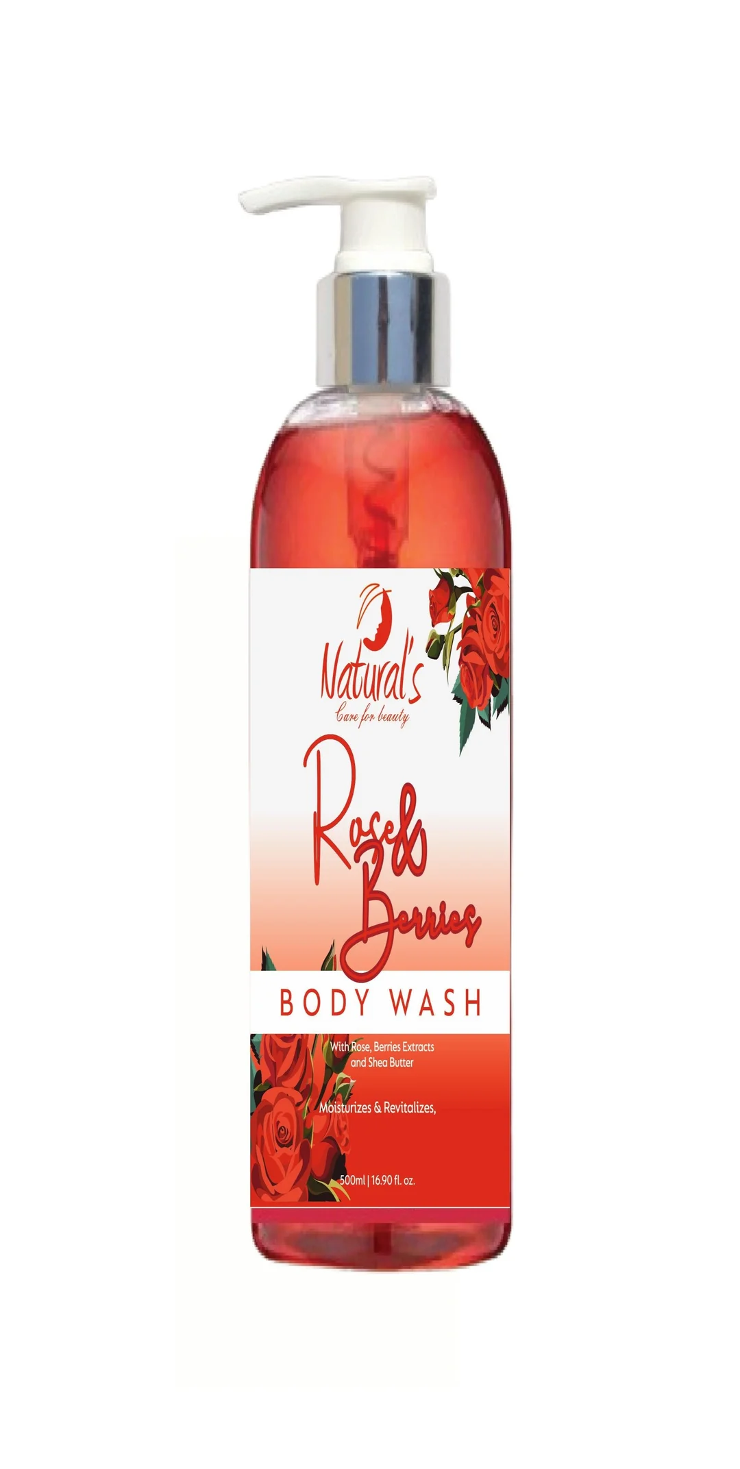 Natural's Care For Beauty Rose & Berries Body Wash 500ml | Hydrating & Nourishing Body Cleanser with Natural Rose |Berry Extracts for Soft| Smooth Skin | Paraben & Sulfate-Free image 1