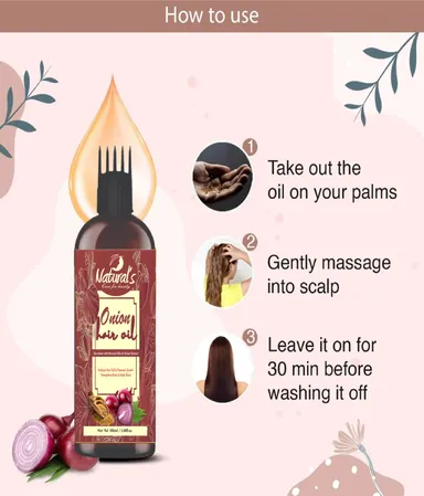 Natural’s Care For Beauty Onion Hair Oil 100ml for Hair Growth, Hair Follicle Nourishment, Breakage Control, Frizz Reduction and Strong Roots thumbnail 3