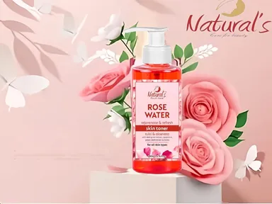 Natural's care for beauty Rose Water|Face Toner 200ml Skin Soothing Rose Toner Mist For Summer Hydrating And Refreshing thumbnail 2