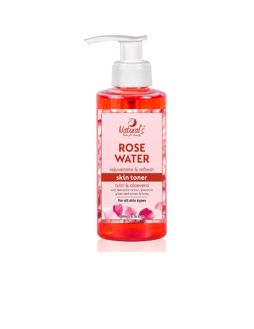Natural's care for beauty Rose Water|Face Toner 200ml Skin Soothing Rose Toner Mist For Summer Hydrating And Refreshing image 1