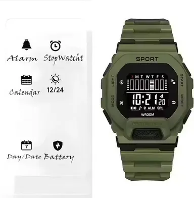 Premium Digital Unisex Kids Watch for Boys and Girls | Stylish LED Time Date Display Sporty Silicone Strap Casual Everyday Wristwatch thumbnail 3