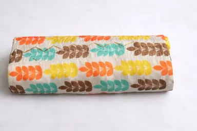 Unstitched Cotton Silk Blouse Piece 1 Metre Multicolor Leaf Print | Designer Saree Blouse Fabric for Custom Stitching thumbnail 1