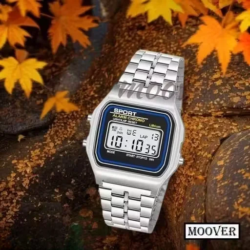 Unisex Digital Square Dial Stainless Steel Chain Wrist Watch for Men & Women Premium Silver Timepiece with Durable LED Display Classic Everyday Wear image 1