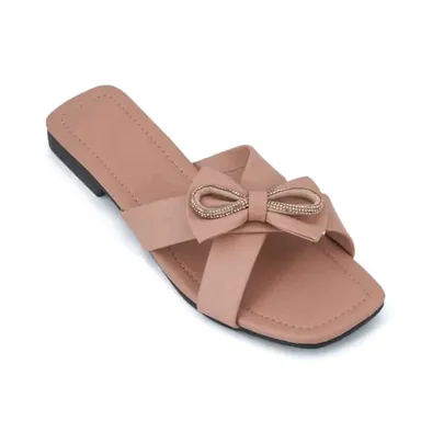 Handmade Pink Ethnic Women Flat Sandals Slip-On Chappal Comfortable Daily Wear Casual Party Traditional Stylish Flats Comfortable Footwear for Indian Women thumbnail 1