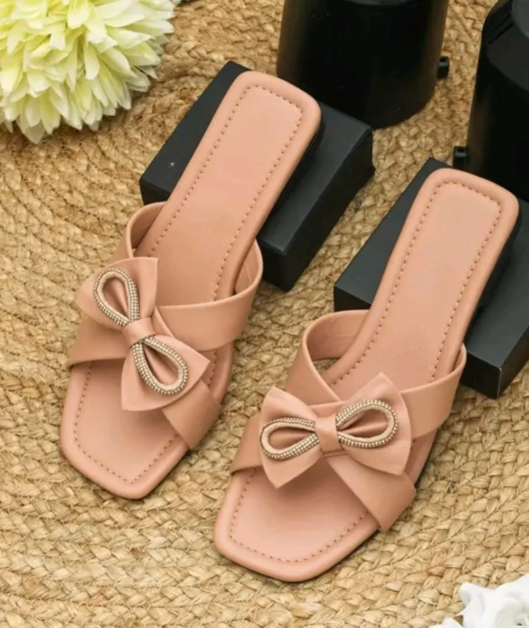 Handmade Pink Ethnic Women Flat Sandals Slip-On Chappal Comfortable Daily Wear Casual Party Traditional Stylish Flats Comfortable Footwear for Indian Women image 4