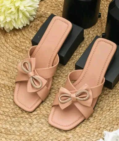 Handmade Pink Ethnic Women Flat Sandals Slip-On Chappal Comfortable Daily Wear Casual Party Traditional Stylish Flats Comfortable Footwear for Indian Women thumbnail 3