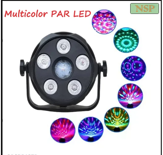 LIGHT 6 LED Mini DJ RGB Multi Color Disco Light Slim Model for Home, Party, Diwali & Festival Indoor Decoration image 1