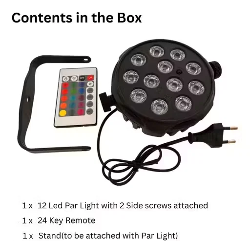 LIGHT 12 LED Mini DJ RGB Multi Color Par Disco/Club Light with Remote, Slim Model, Indoor Lighting System for Home/Diwali/Festival Decorations image 2