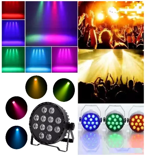 LIGHT 12 LED Mini DJ RGB Multi Color Par Disco/Club Light with Remote, Slim Model, Indoor Lighting System for Home/Diwali/Festival Decorations image 1