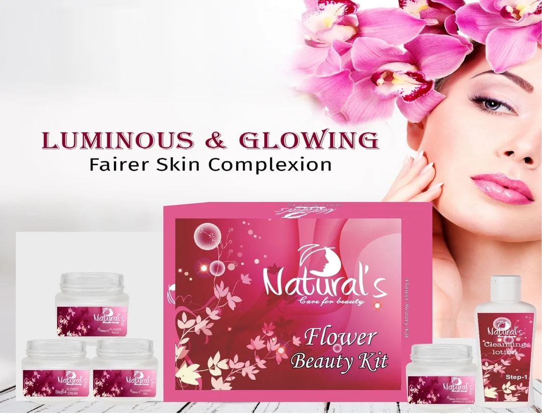 Natural's Care For Beauty Flower Facial Kit for Women, facial kit for soft and glowing skin, All Skin Types, flower facial kit for natural fresh skin - 320g image 3
